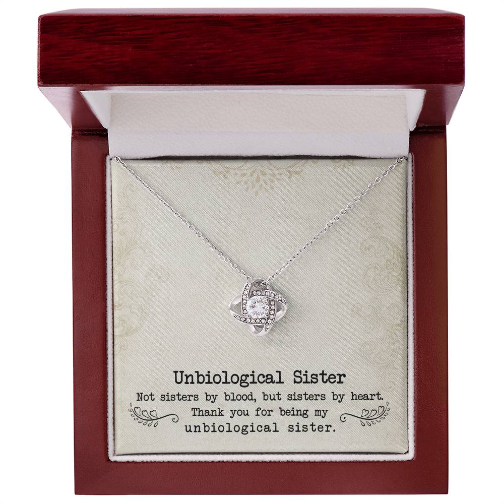 To My Unbiological Sister, Sister By Heart -Love Knot Necklace - YERTIZZ.COM