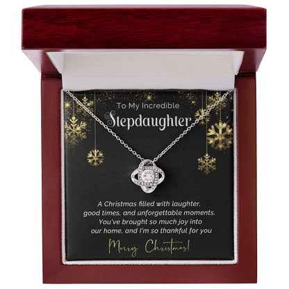 To My Incredible Stepdaughter - Thankful - Christmas gift - Love Knot Necklace