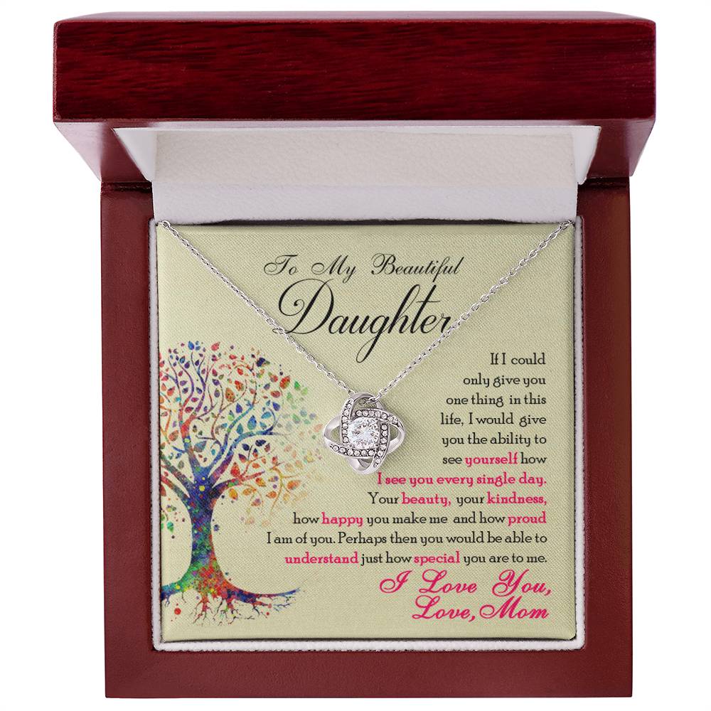 To My Beautiful Daughter, You Are Special To Me -Love Knot Necklace - YERTIZZ.COM