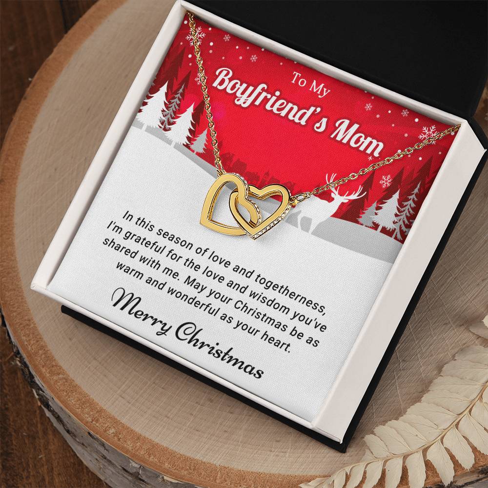 To My Boyfriend's Mom - Togetherness - Christmas Gift - Interlocking Hearts Necklace
