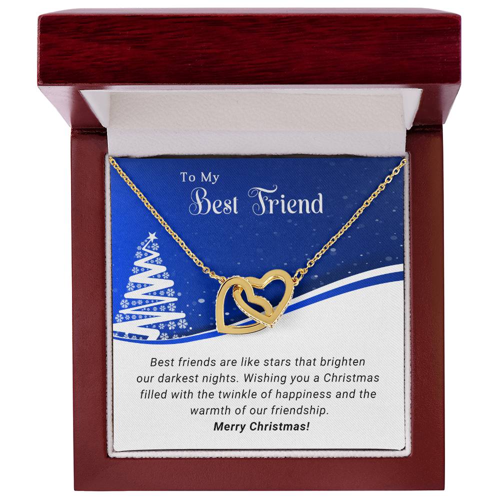 To My Best Friend - Like Stars - Christmas Gift - Interlocking Hearts Necklace