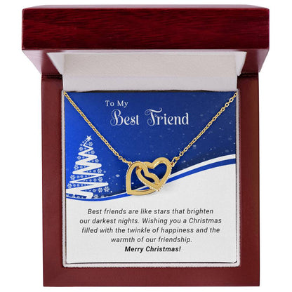 To My Best Friend - Like Stars - Christmas Gift - Interlocking Hearts Necklace