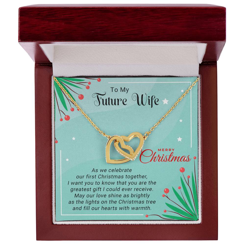 To My Future Wife - Celebrate - Christmas Gift - Interlocking Hearts Necklace