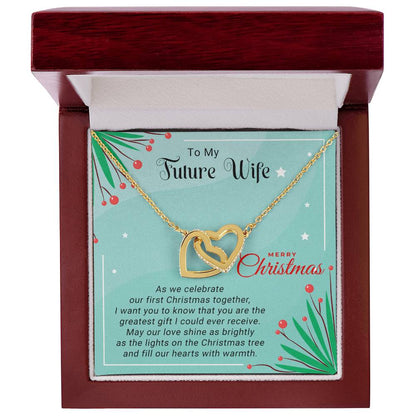 To My Future Wife - Celebrate - Christmas Gift - Interlocking Hearts Necklace