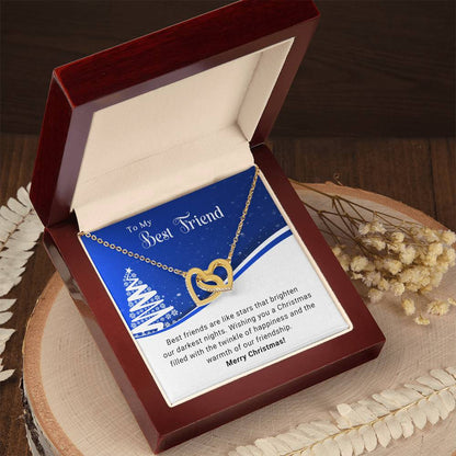 To My Best Friend - Like Stars - Christmas Gift - Interlocking Hearts Necklace
