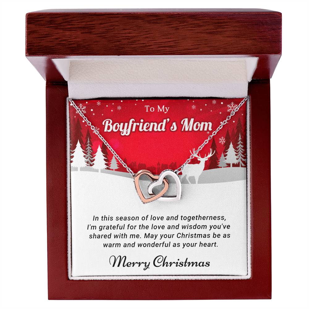 To My Boyfriend's Mom - Togetherness - Christmas Gift - Interlocking Hearts Necklace