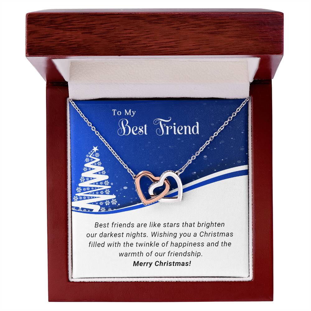 To My Best Friend - Like Stars - Christmas Gift - Interlocking Hearts Necklace