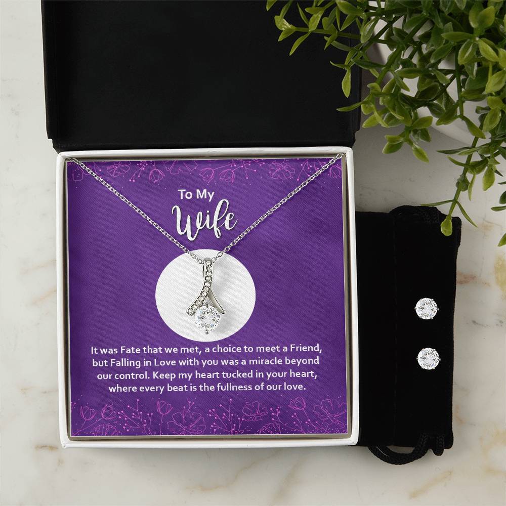 Alluring Beauty, Necklace and Earring Set, To My Wife, It Was Fate, Valentine's Day - YERTIZZ.COM