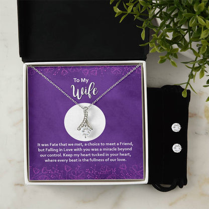 Alluring Beauty, Necklace and Earring Set, To My Wife, It Was Fate, Valentine's Day - YERTIZZ.COM