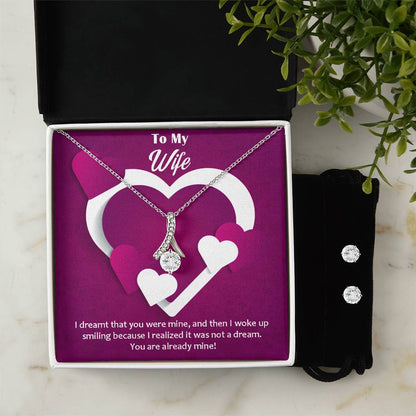 Alluring Beauty Necklace Earring Set, To My Wife, Happy Valentine's Day - YERTIZZ.COM