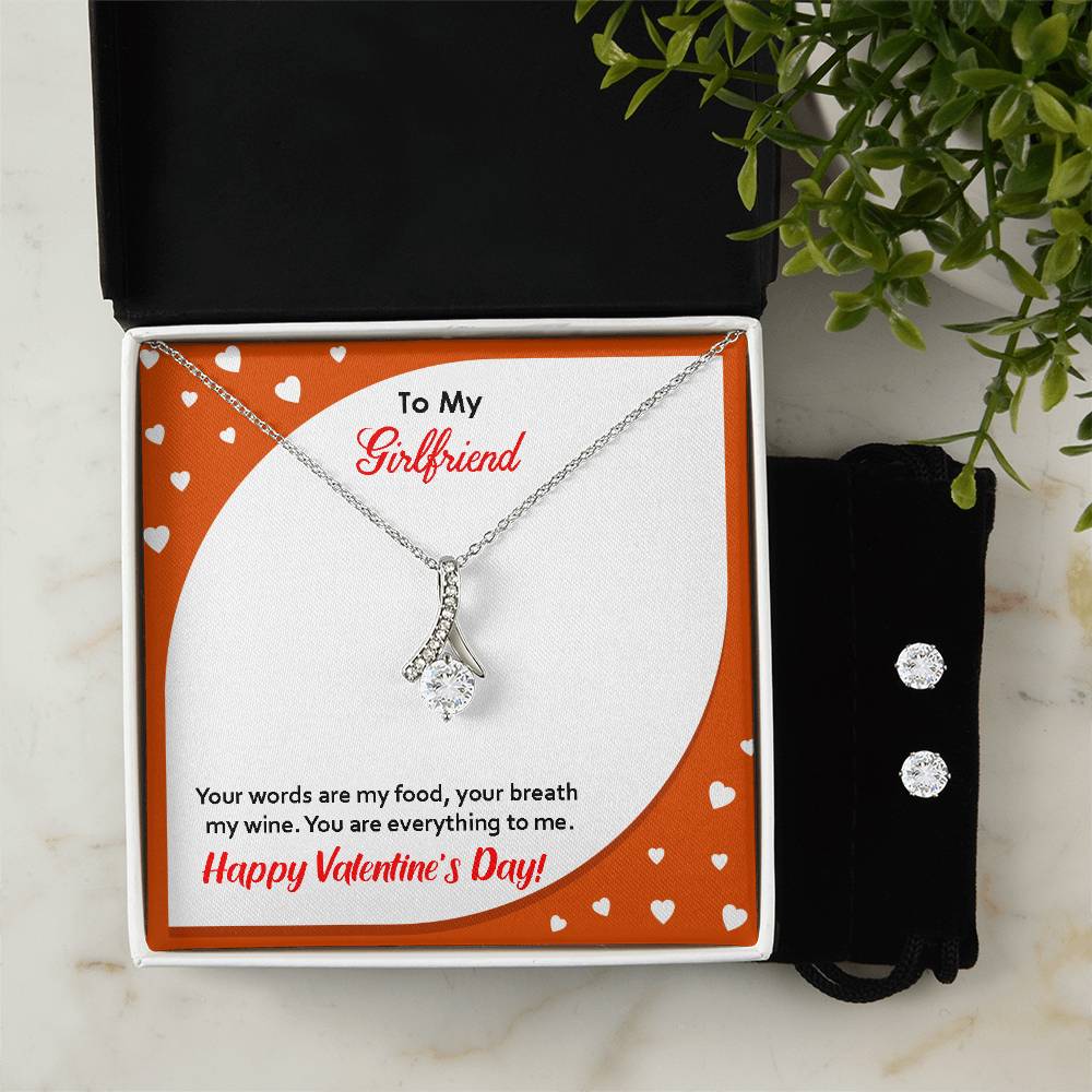 Alluring Beauty Necklace Earring Set, You Are Everything To Me, Happy Valentine's Day - YERTIZZ.COM