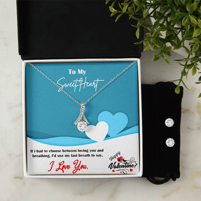 Alluring Beauty, Necklace and Earring Set, To My Sweetheart, Happy Valentines - YERTIZZ.COM