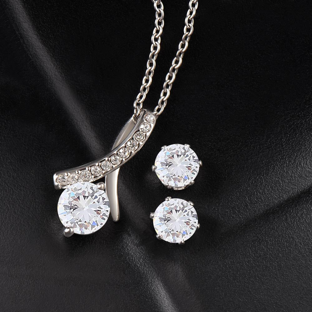 Alluring Beauty Necklace Earring Set, To My Beautiful Wife, Valentines - YERTIZZ.COM
