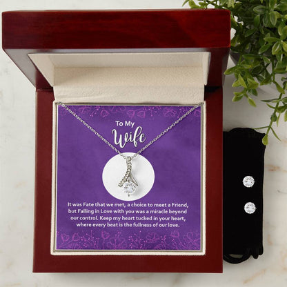 Alluring Beauty, Necklace and Earring Set, To My Wife, It Was Fate, Valentine's Day - YERTIZZ.COM