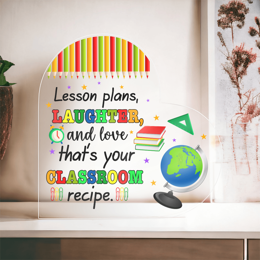Inspirational Teacher Heart Gift – Patience and Chaos Saying
