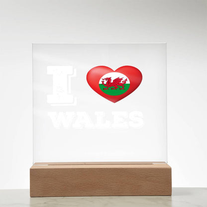 Square Acrylic Plaque, I Love Wales, Welsh Gifts - YERTIZZ.COM