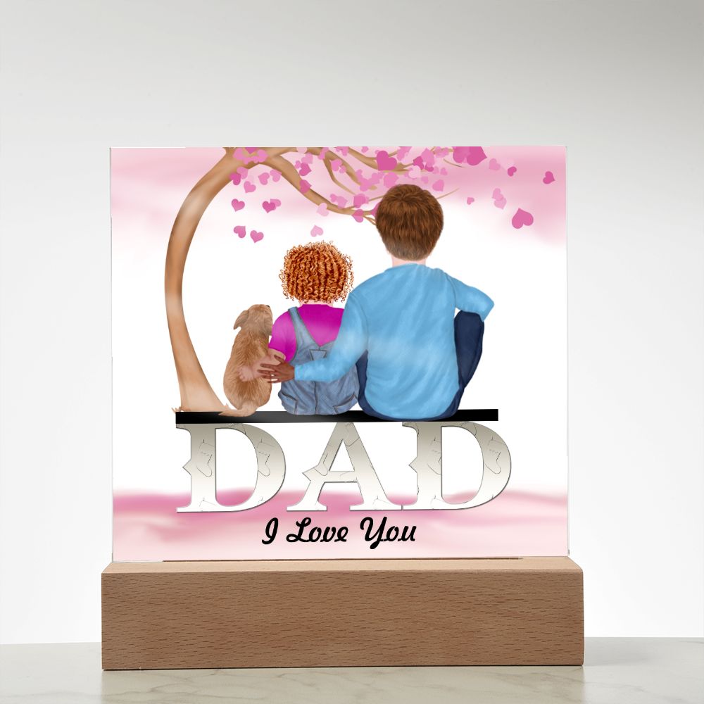 Dad, I Love You, Square Acrylic Plaque - YERTIZZ.COM