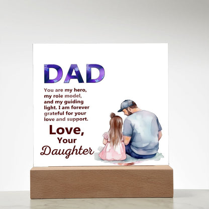 To My Dad, You Are My Hero, Love, Square Acrylic Plaque - YERTIZZ.COM