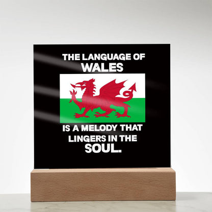 Square Acrylic Plaque, Welsh Language, A Melody That Lingers In The Soul - YERTIZZ.COM