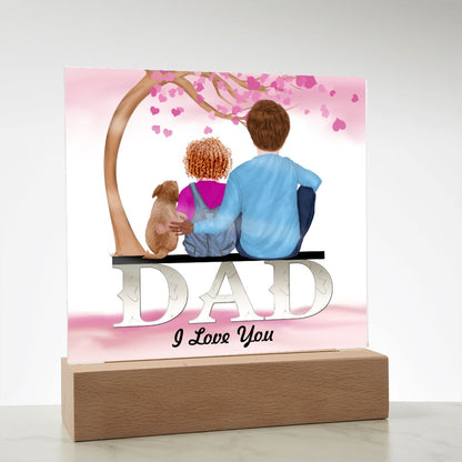 Dad, I Love You, Square Acrylic Plaque - YERTIZZ.COM