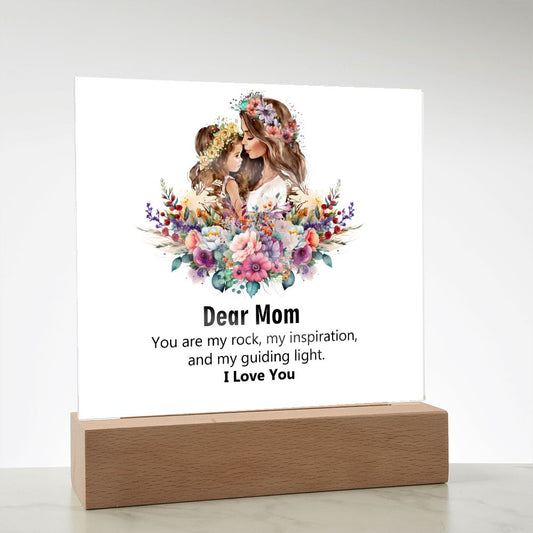 Dear Mom, I Love You, Square Acrylic Plaque - YERTIZZ.COM