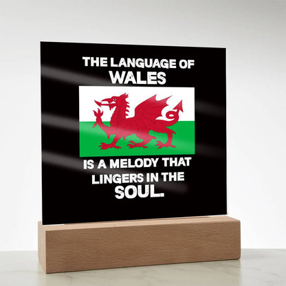 Square Acrylic Plaque, Welsh Language, A Melody That Lingers In The Soul - YERTIZZ.COM