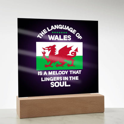 Square Acrylic Plaque, Language Of Wales, Melody Lingering In The Soul - YERTIZZ.COM