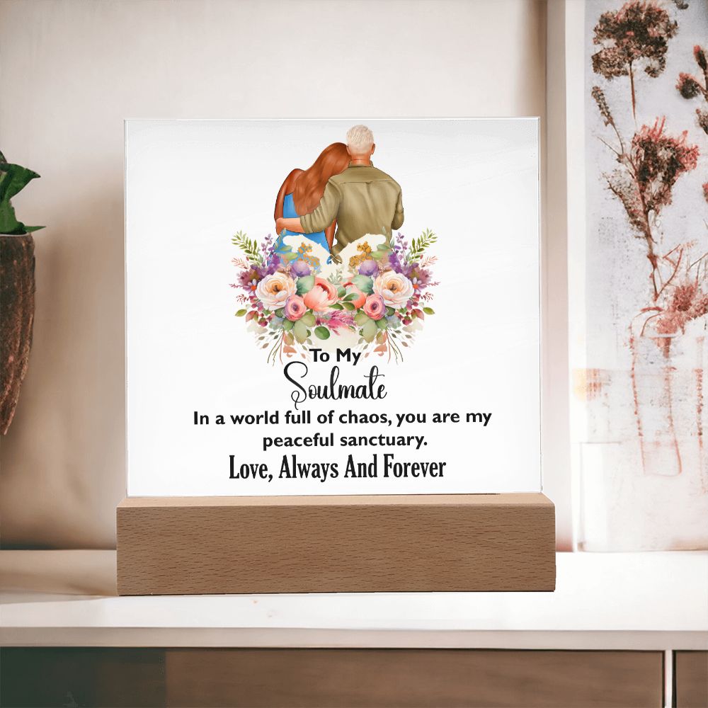 To My Soulmate, Love Always and Forever, Square Acrylic Plaque - YERTIZZ.COM