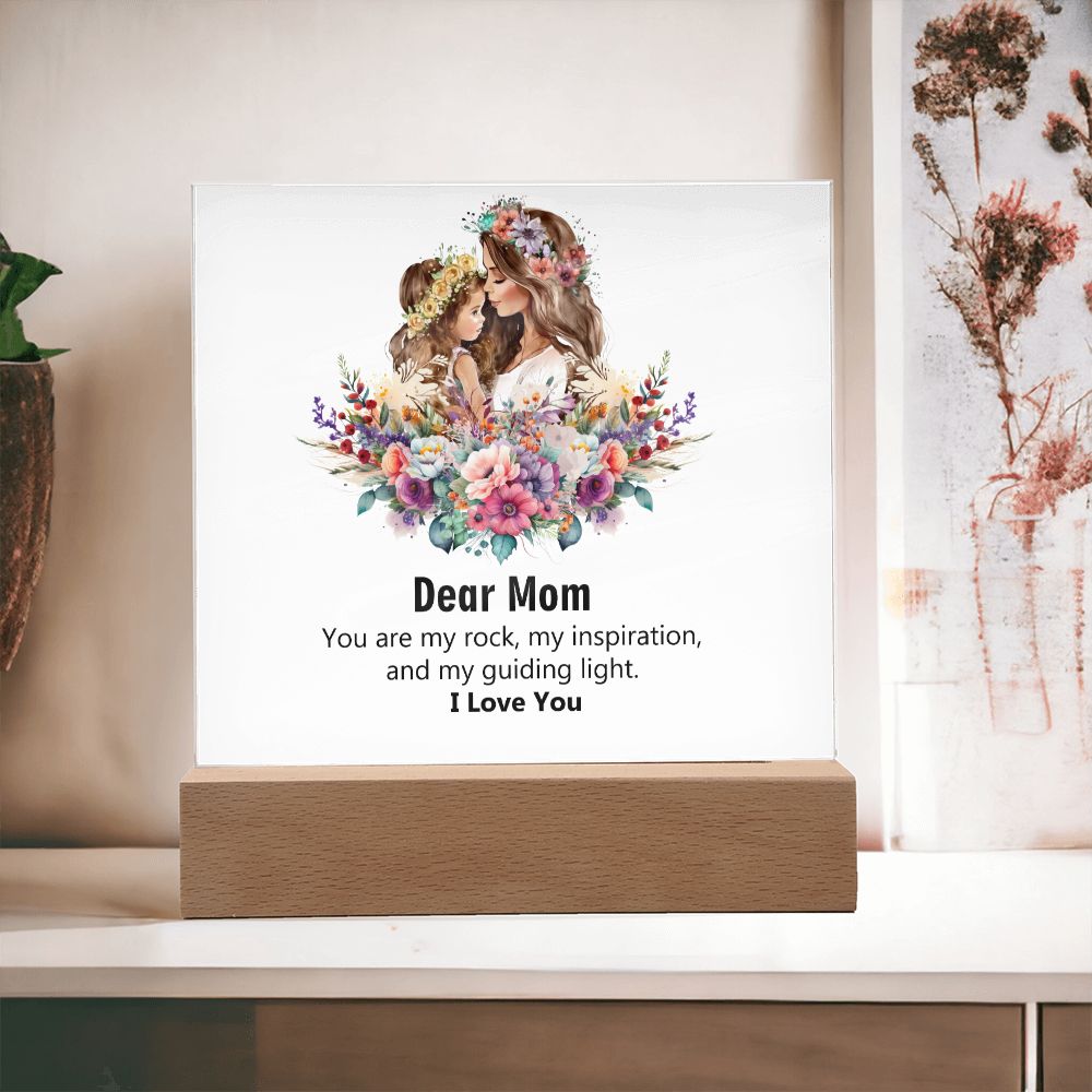 Dear Mom, I Love You, Square Acrylic Plaque - YERTIZZ.COM