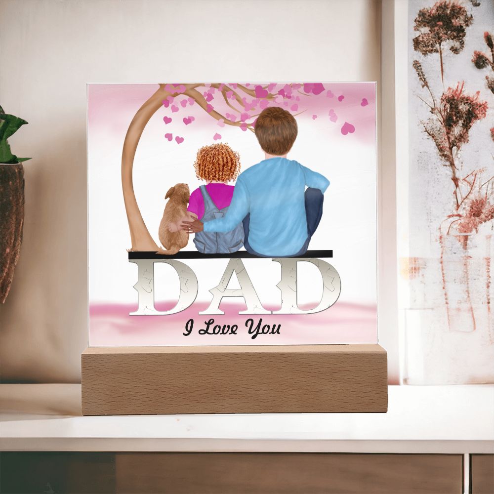 Dad, I Love You, Square Acrylic Plaque - YERTIZZ.COM