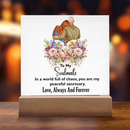 To My Soulmate, Love Always and Forever, Square Acrylic Plaque - YERTIZZ.COM