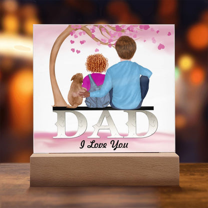 Dad, I Love You, Square Acrylic Plaque - YERTIZZ.COM