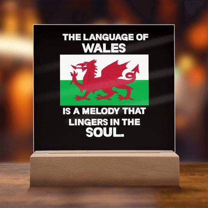Square Acrylic Plaque, Welsh Language, A Melody That Lingers In The Soul - YERTIZZ.COM