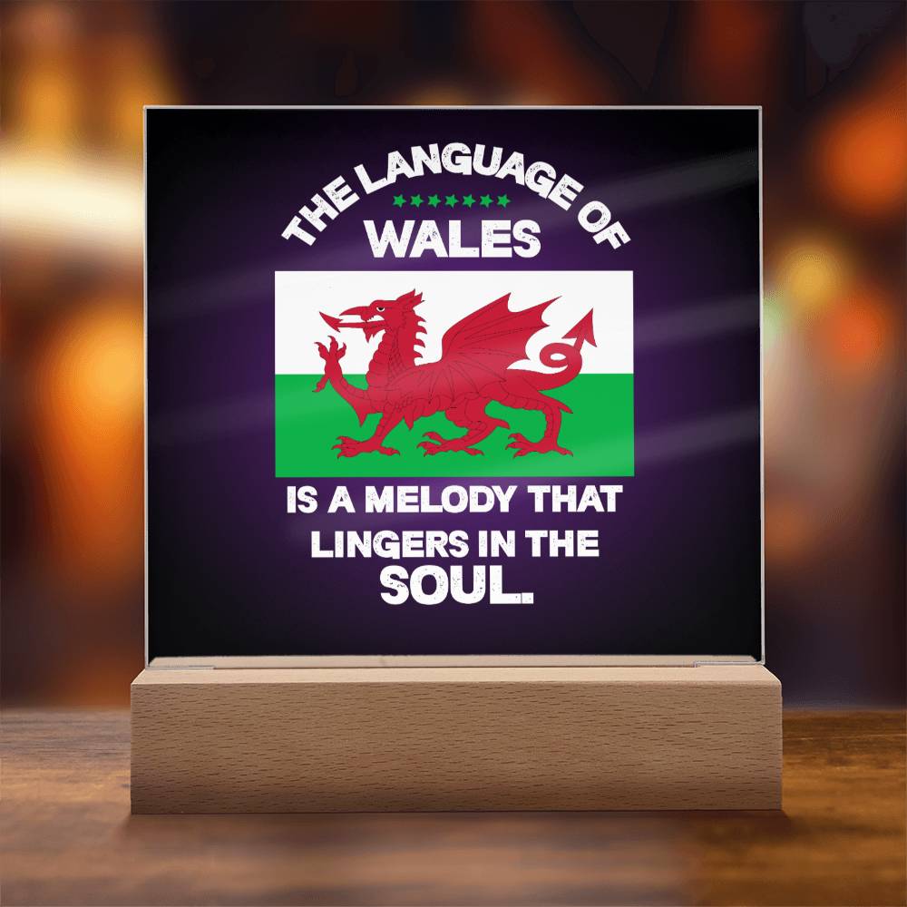 Square Acrylic Plaque, Language Of Wales, Melody Lingering In The Soul - YERTIZZ.COM