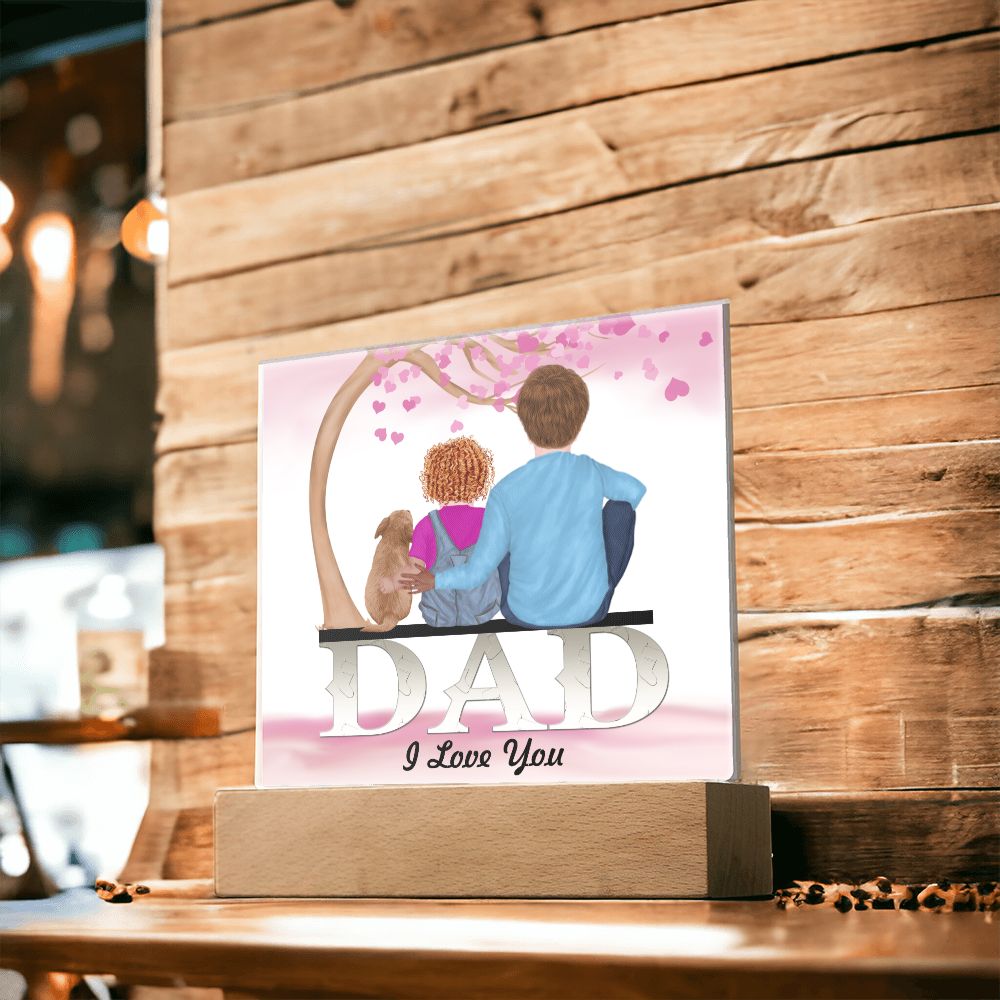 Dad, I Love You, Square Acrylic Plaque - YERTIZZ.COM