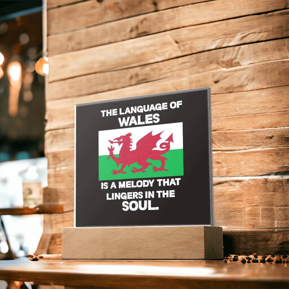 Square Acrylic Plaque, Welsh Language, A Melody That Lingers In The Soul - YERTIZZ.COM