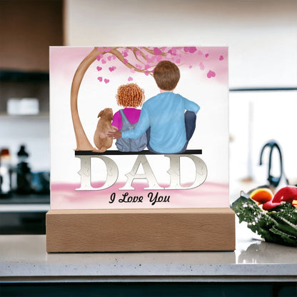 Dad, I Love You, Square Acrylic Plaque - YERTIZZ.COM