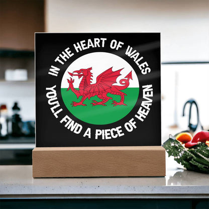 Square Acrylic Plaque, In The Heart Of Wales - YERTIZZ.COM