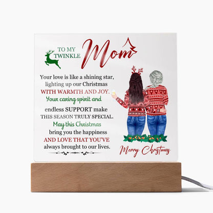 To My Twinkle Mom, Printed, Square Acrylic Plaque LED Backlit - YERTIZZ.COM