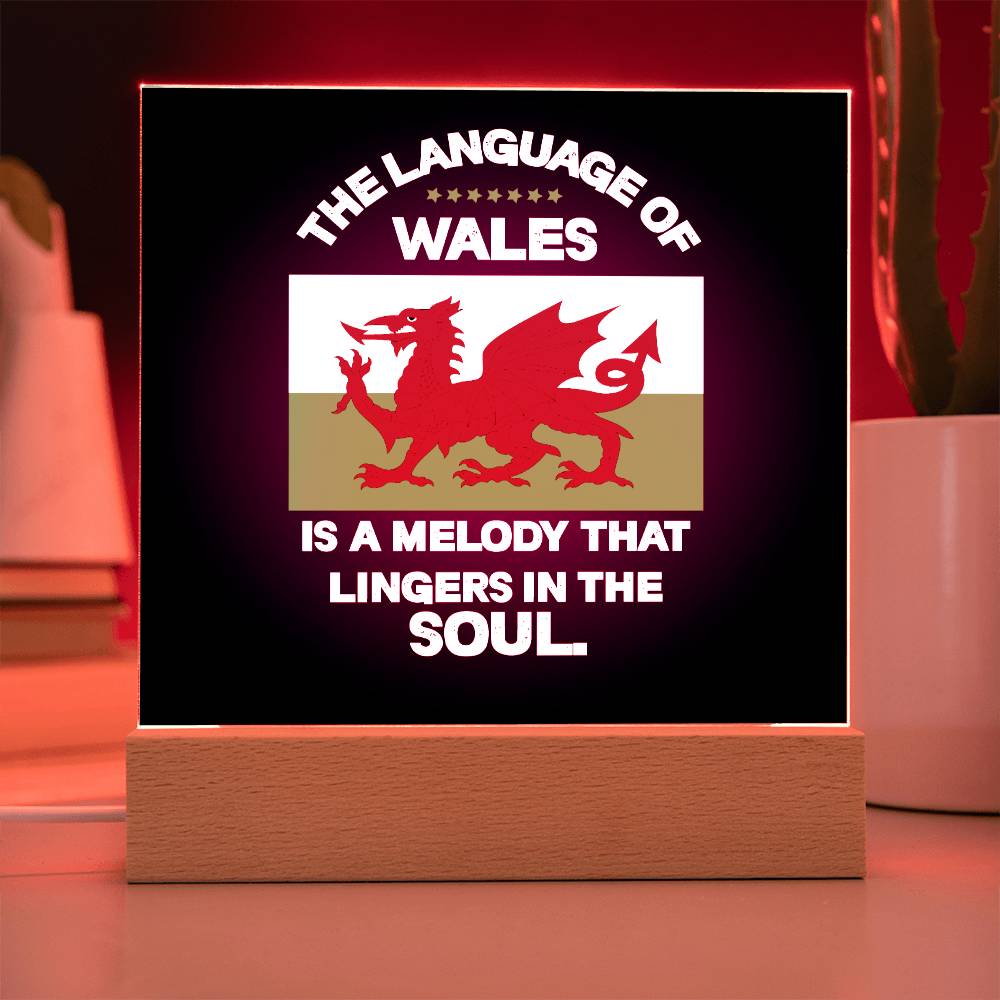 Square Acrylic Plaque, Language Of Wales, Melody Lingering In The Soul - YERTIZZ.COM