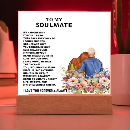To My Soulmate, I Love You Forever & Always, Square Acrylic Plaque - YERTIZZ.COM