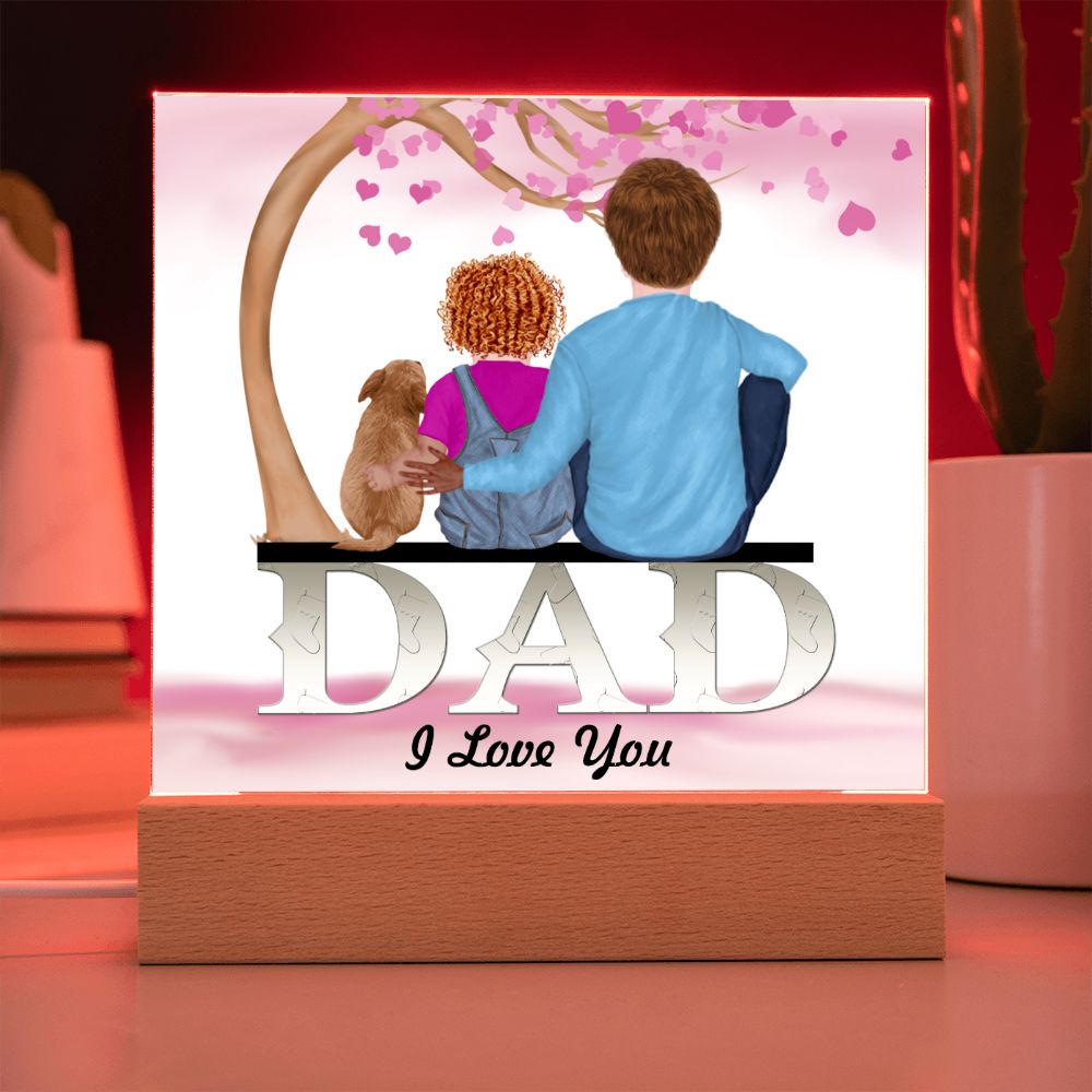 Dad, I Love You, Square Acrylic Plaque - YERTIZZ.COM