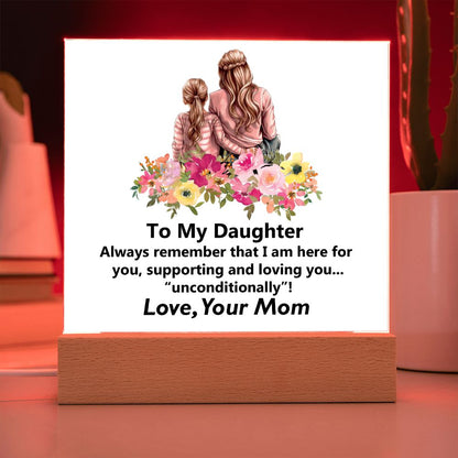 To My Daughter, Square Acrylic Plaque - YERTIZZ.COM