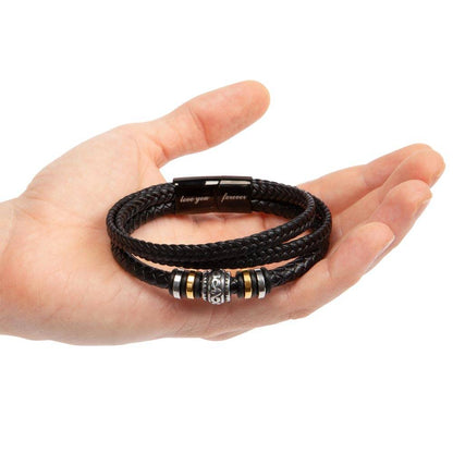 Love You Forever, Men's Engraved Vegan Leather Bracelet, Father, Husband, Son, Dad - YERTIZZ.COM