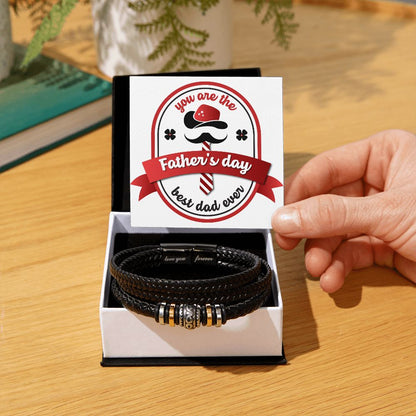Love You Forever, Men's Leather Bracelet, Vegan, Engraved, Father, Husband, Son, Dad - YERTIZZ.COM