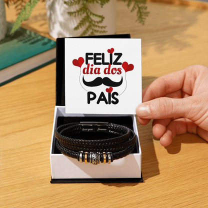 Vegan Leather Bracelet, Love You Forever Dad, Engraved - YERTIZZ.COM