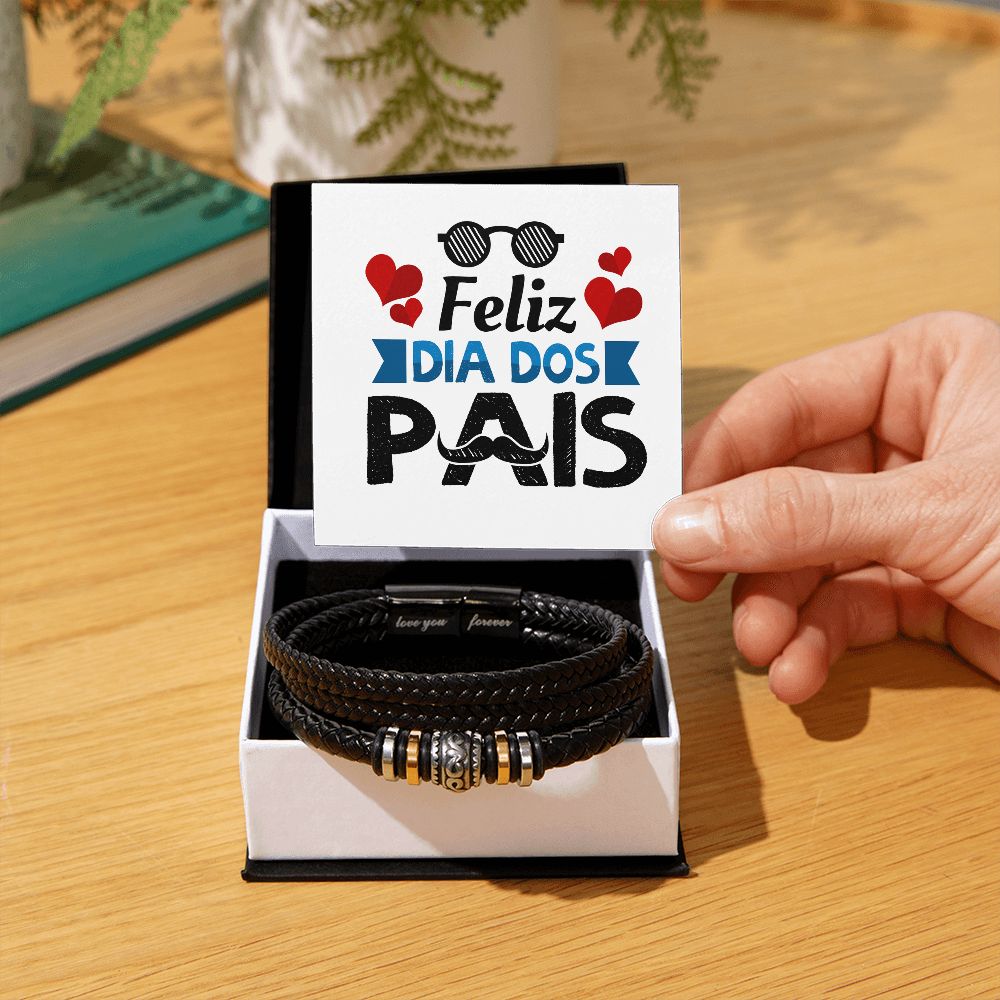 Vegan Leather Bracelet, Love You Forever Dad, Engraved - YERTIZZ.COM
