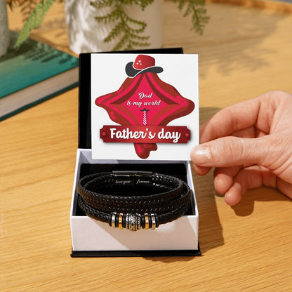 Vegan Leather Bracelet, Love You Forever Dad, Engraved - YERTIZZ.COM