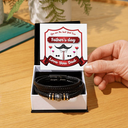 Vegan Leather Bracelet, Love You Forever Dad, Engraved - YERTIZZ.COM
