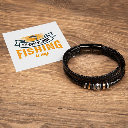 Father, Husband, Son, Dad, Vegan Leather Bracelet, Love You Forever, Engraved